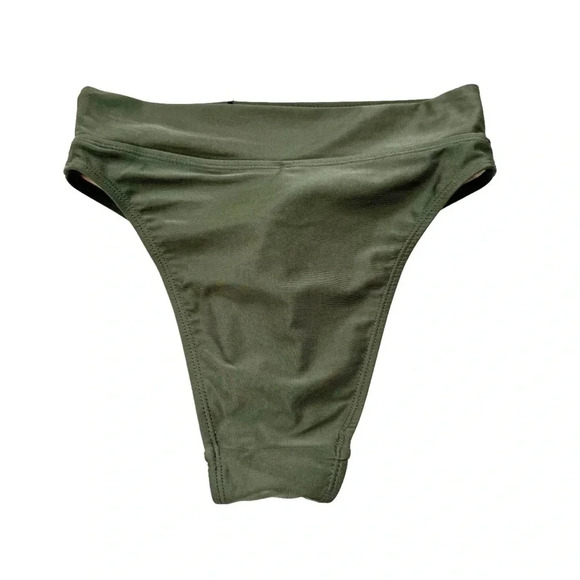 NWT Cotton On High Waisted Cheeky Bikini Smoothing Bottom Khaki Shimmer Size XS - Picture 3 of 10